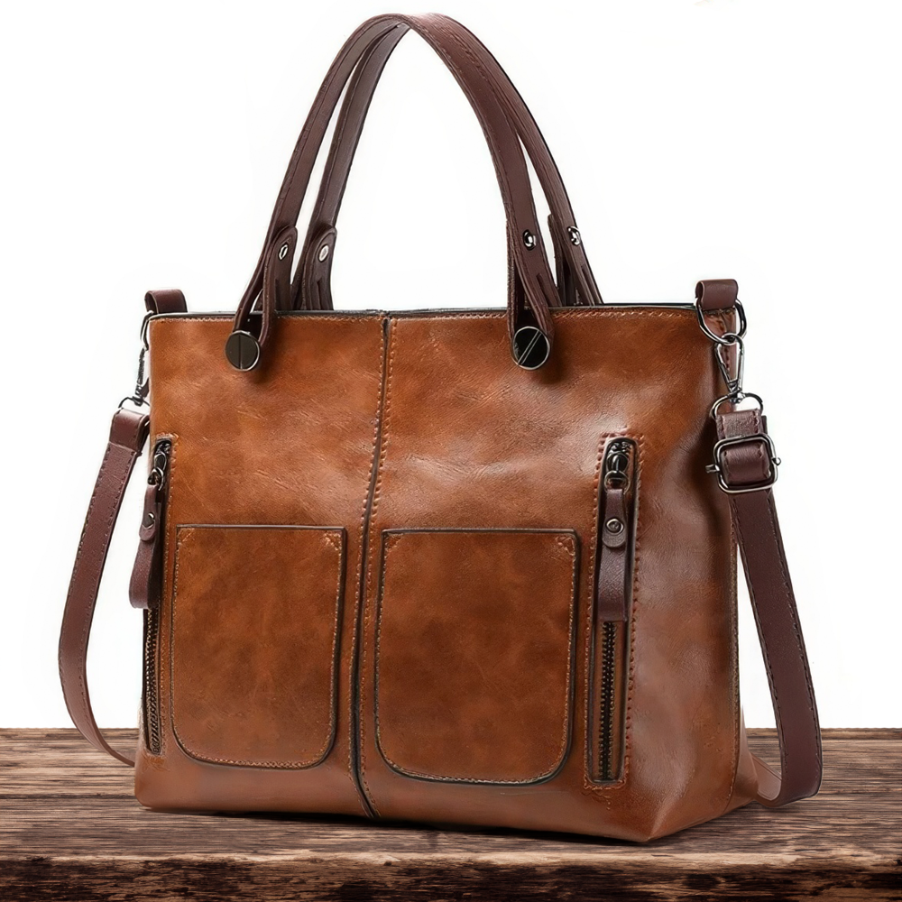 Helga - Schultertasche aus Echtleder