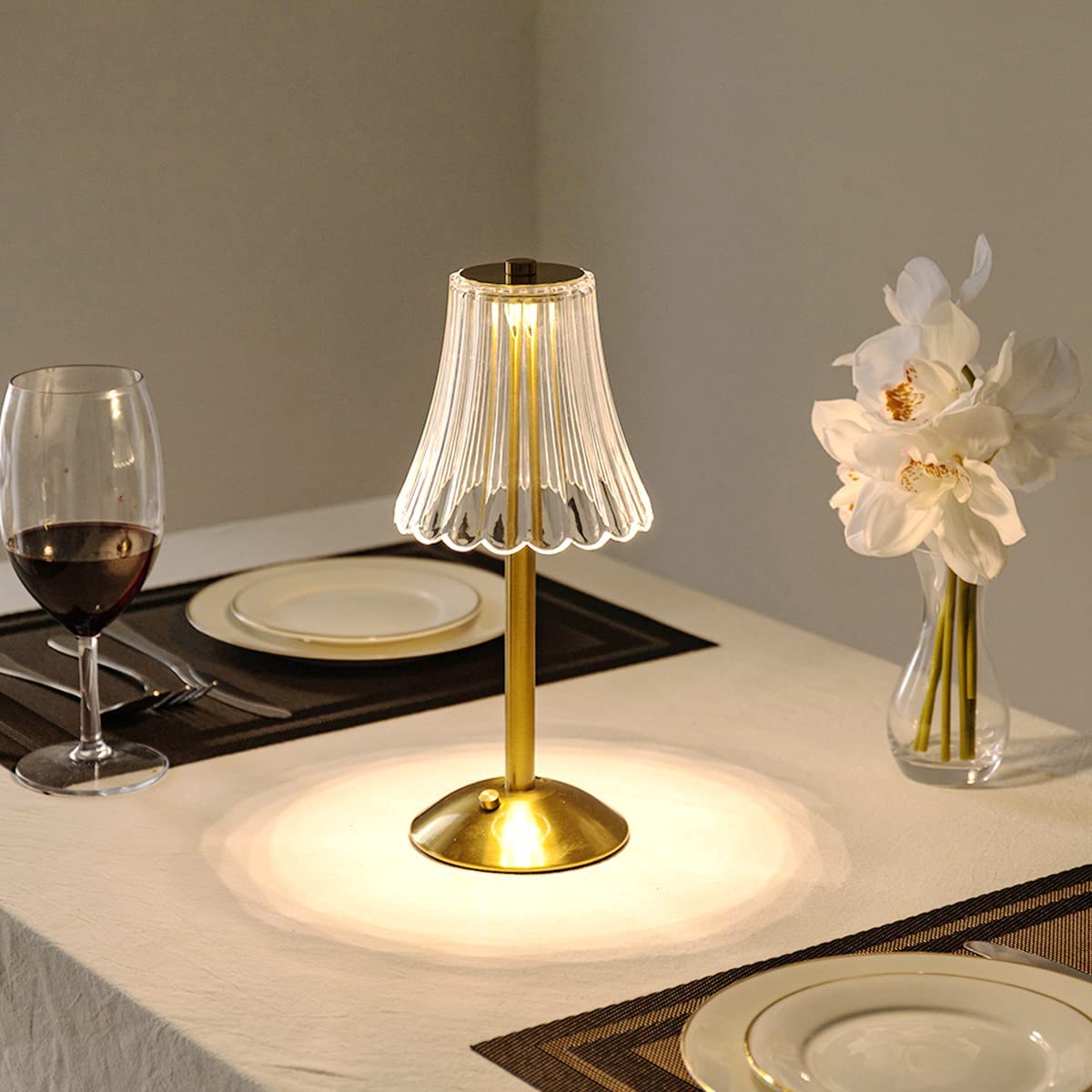 Pharos Goldene Kristallen Tischlampe