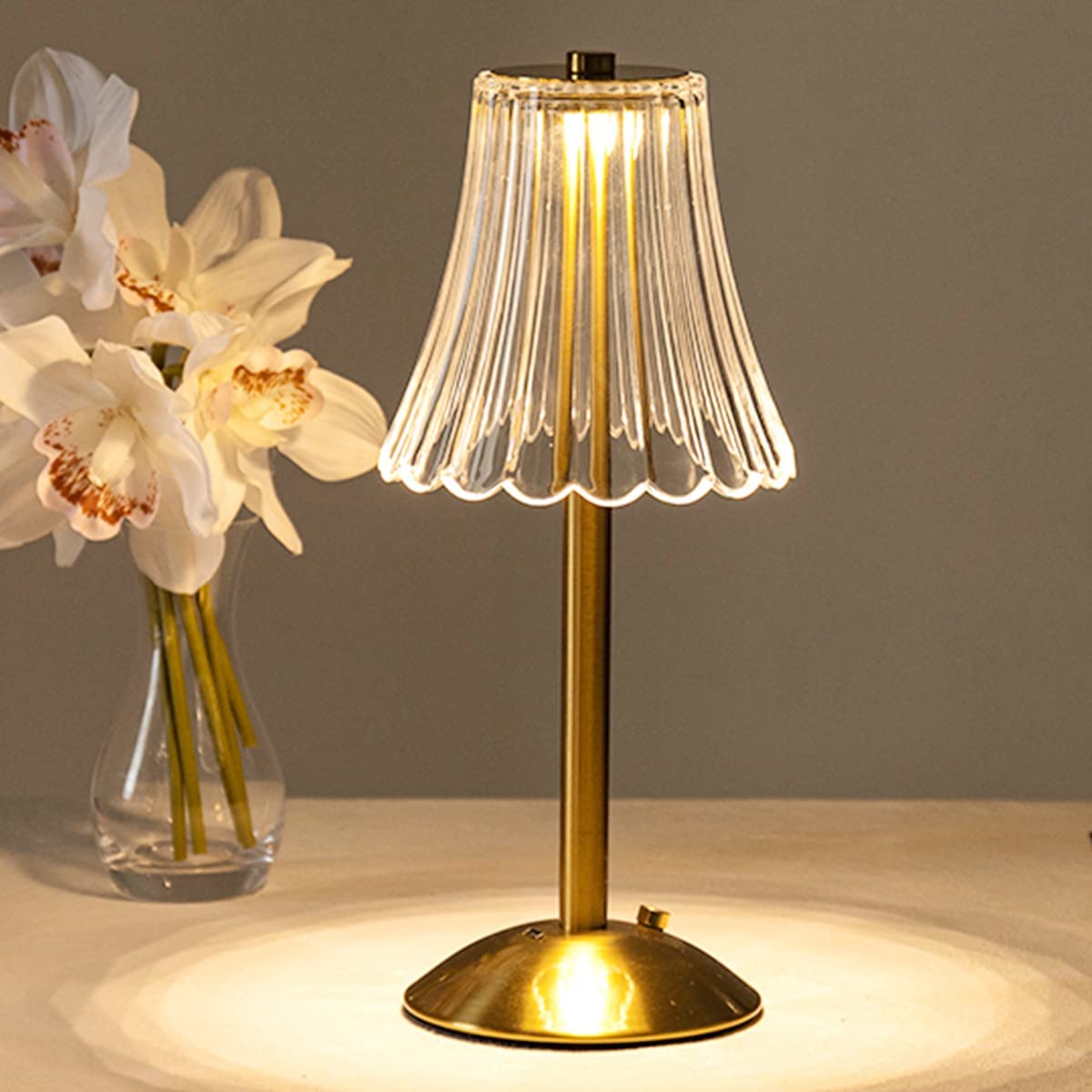 Pharos Goldene Kristallen Tischlampe