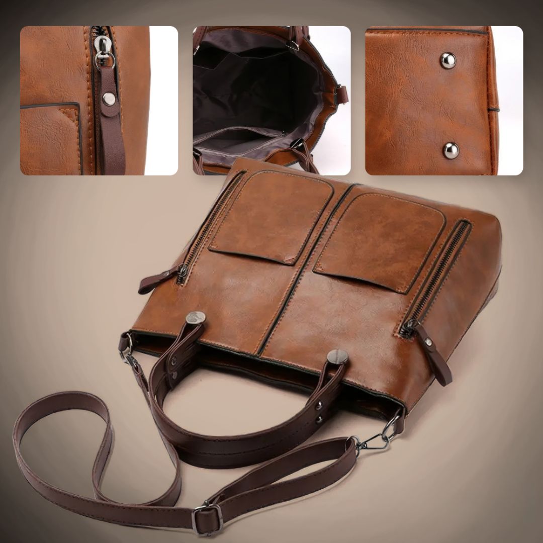 Helga - Schultertasche aus Echtleder